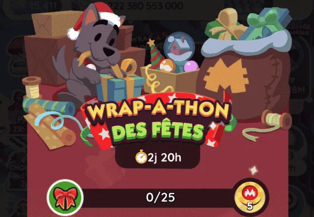 Wrap-a-thon des fêtes Monopoly Go